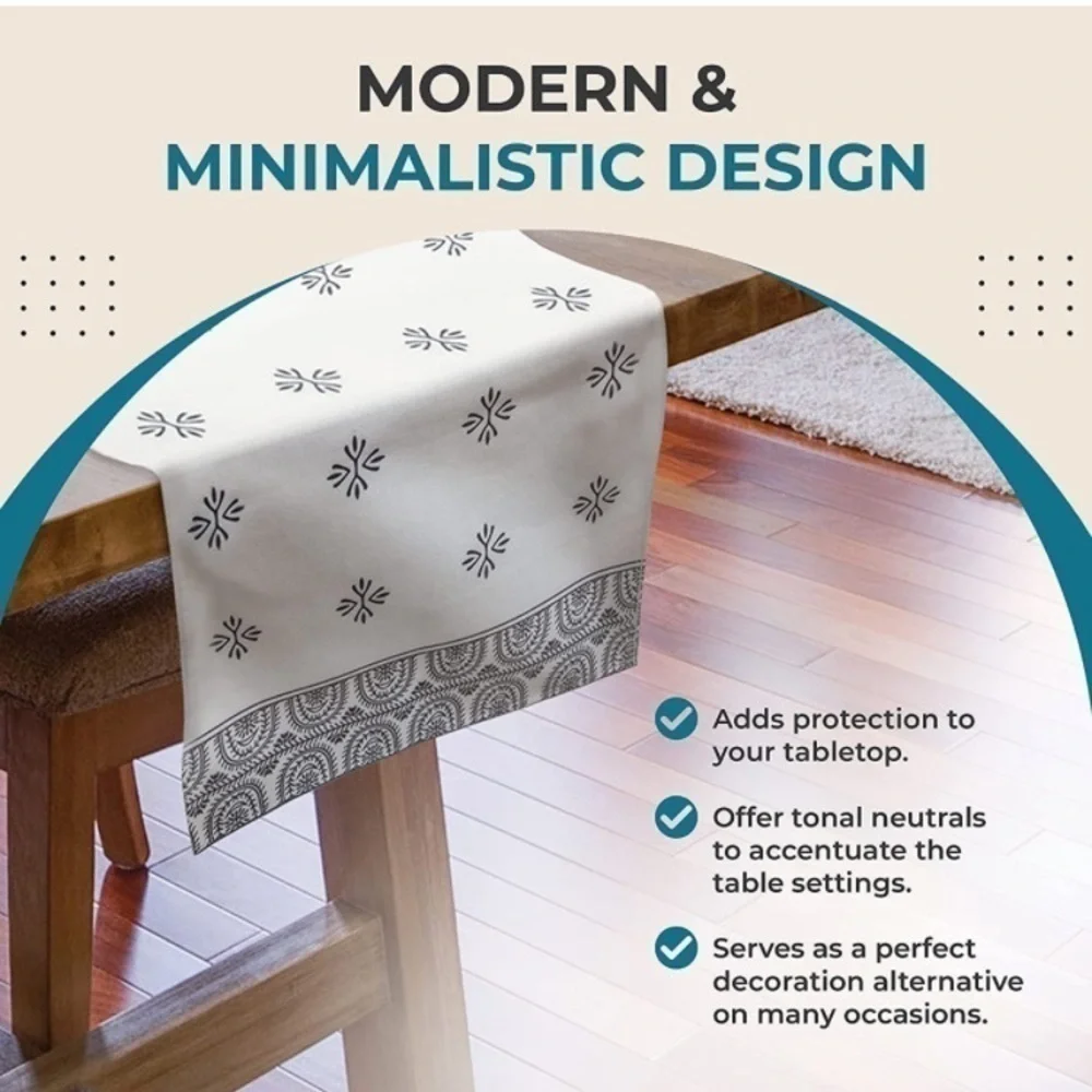 Brand New 5 Piece Set of Matching Modern Design Table Runner and Placemats
